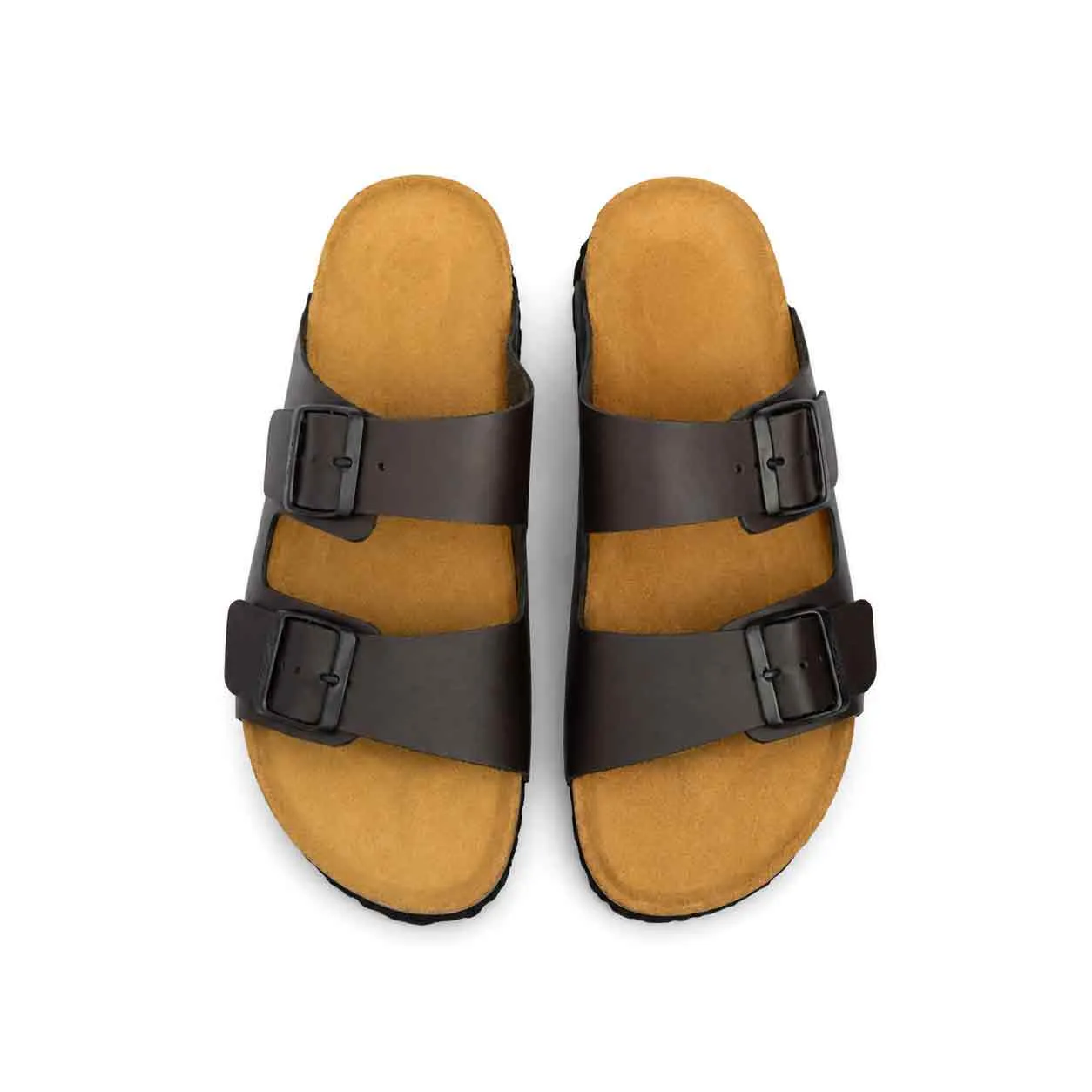 Sandale pour homme s030-1 marron cuir  miniature